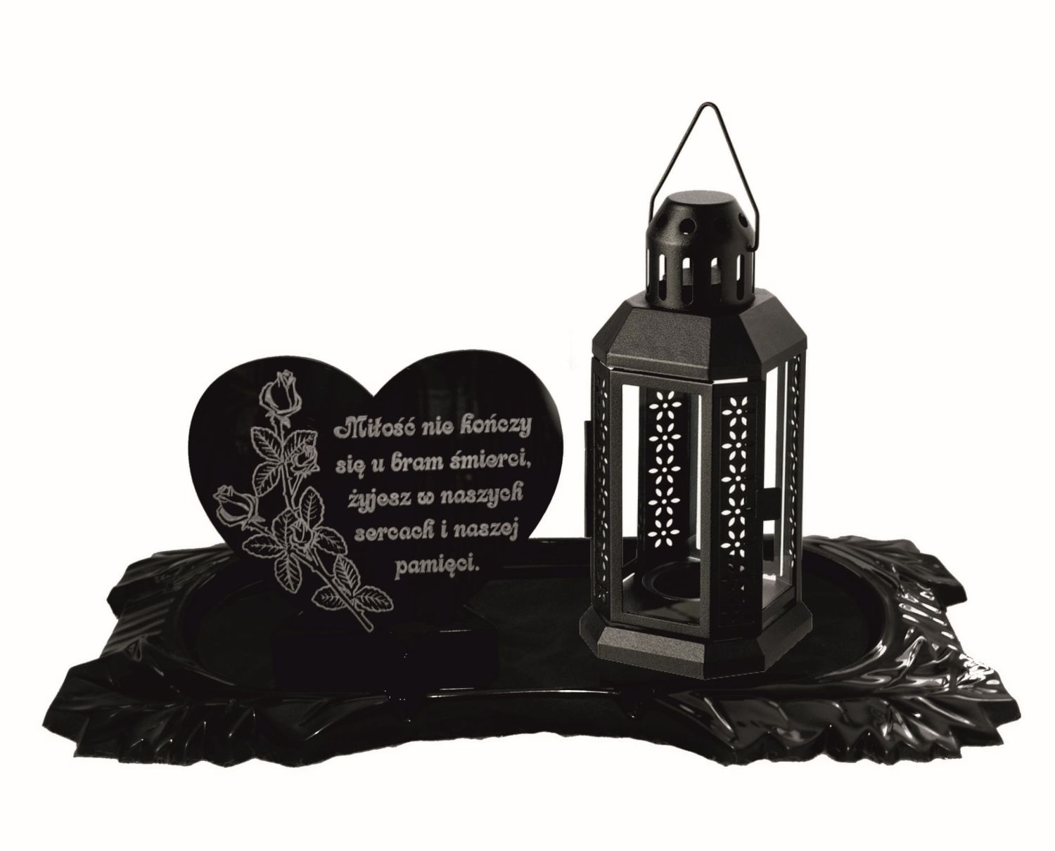 statuetka znicz z grawerem, 40cm AGLOMARMUR 1,3kg